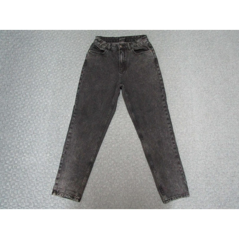 SHEIN Jeans Womens 29 Black Gray Acid Wash High Rise Mom Tapered Denim Capsule
